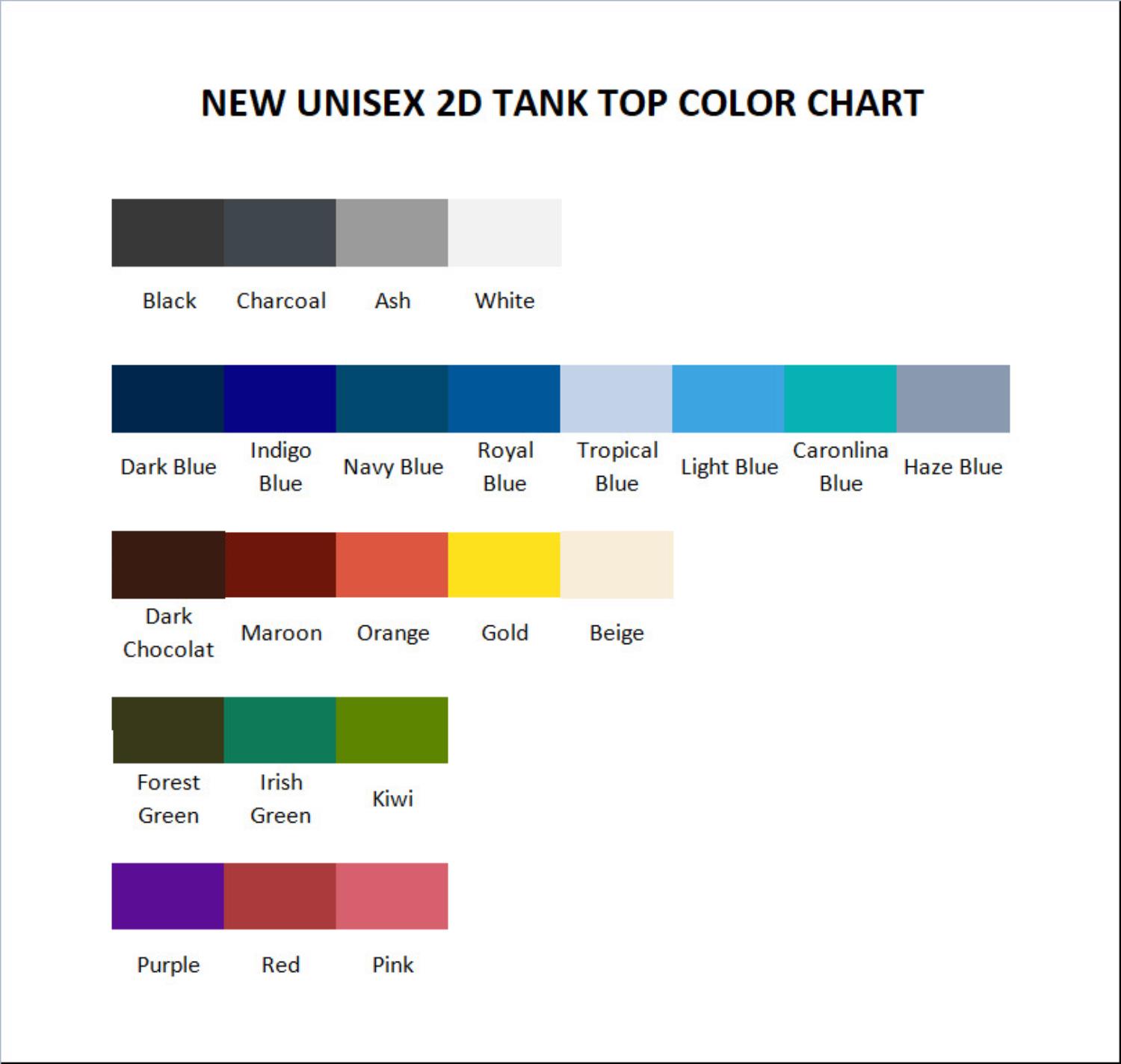 tank top color chart - Astro Bot Store