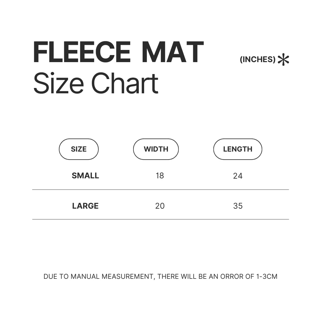 Fleece Mat Size Chart - Astro Bot Store