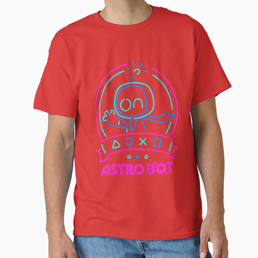 New Design Astro Bot Neon Graphic T-shirt - Image 5