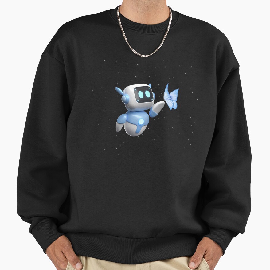 Astro Bot Cute Robot With Butterfly Sweatshirt