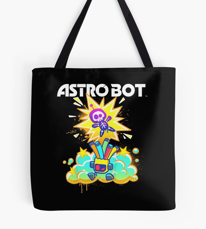 Astro Bot Adventure Graphic Poster Design Tote Bag