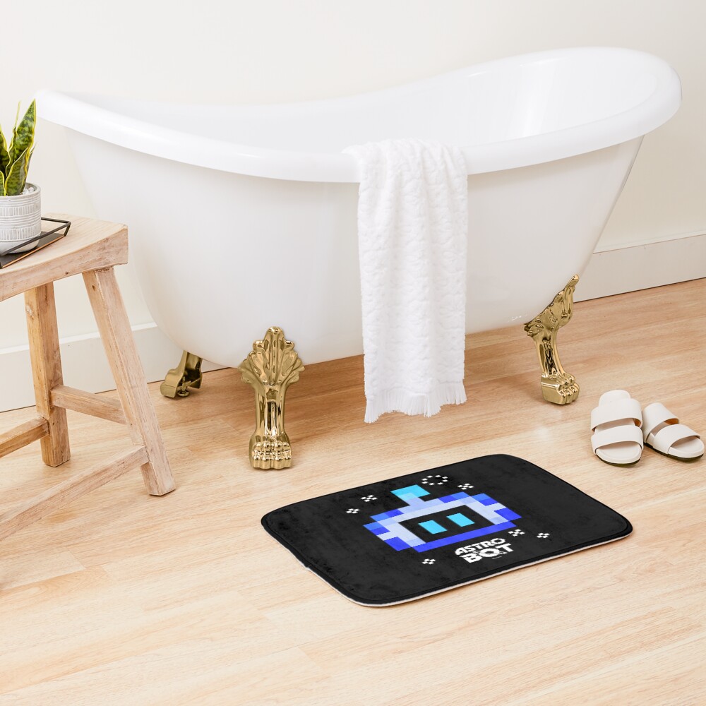 Astro Bot Pixel Rescue Poster Design Today Graphic Bath Mat - Image 2