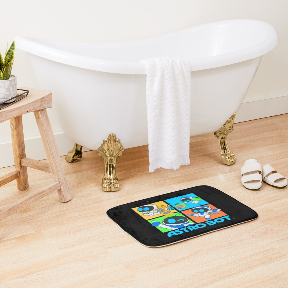 Astro Bot Team Rescue Poster Design Today Graphic Bath Mat - Image 2