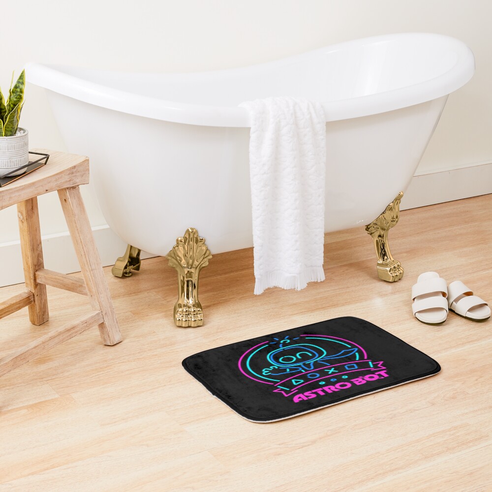 Astro Bot Grid Portrait Poster Design Today Graphic Bath Mat - Image 2