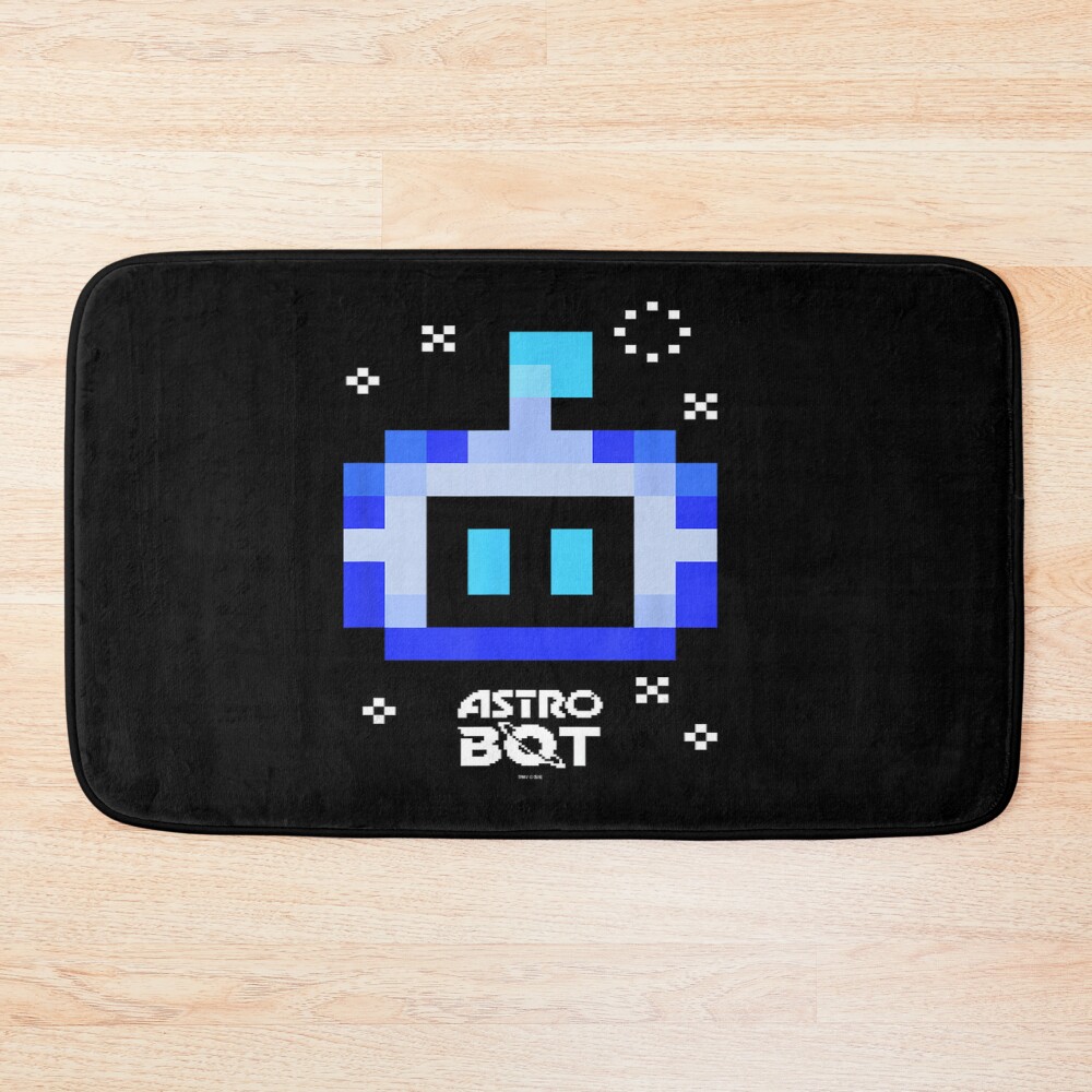 Astro Bot Pixel Rescue Poster Design Today Graphic Bath Mat