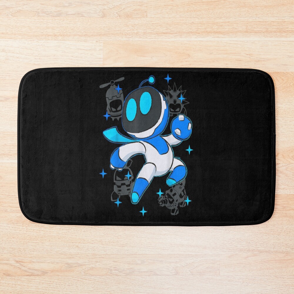 Cute Gamer Robot Astro Bot Character Bath Mat