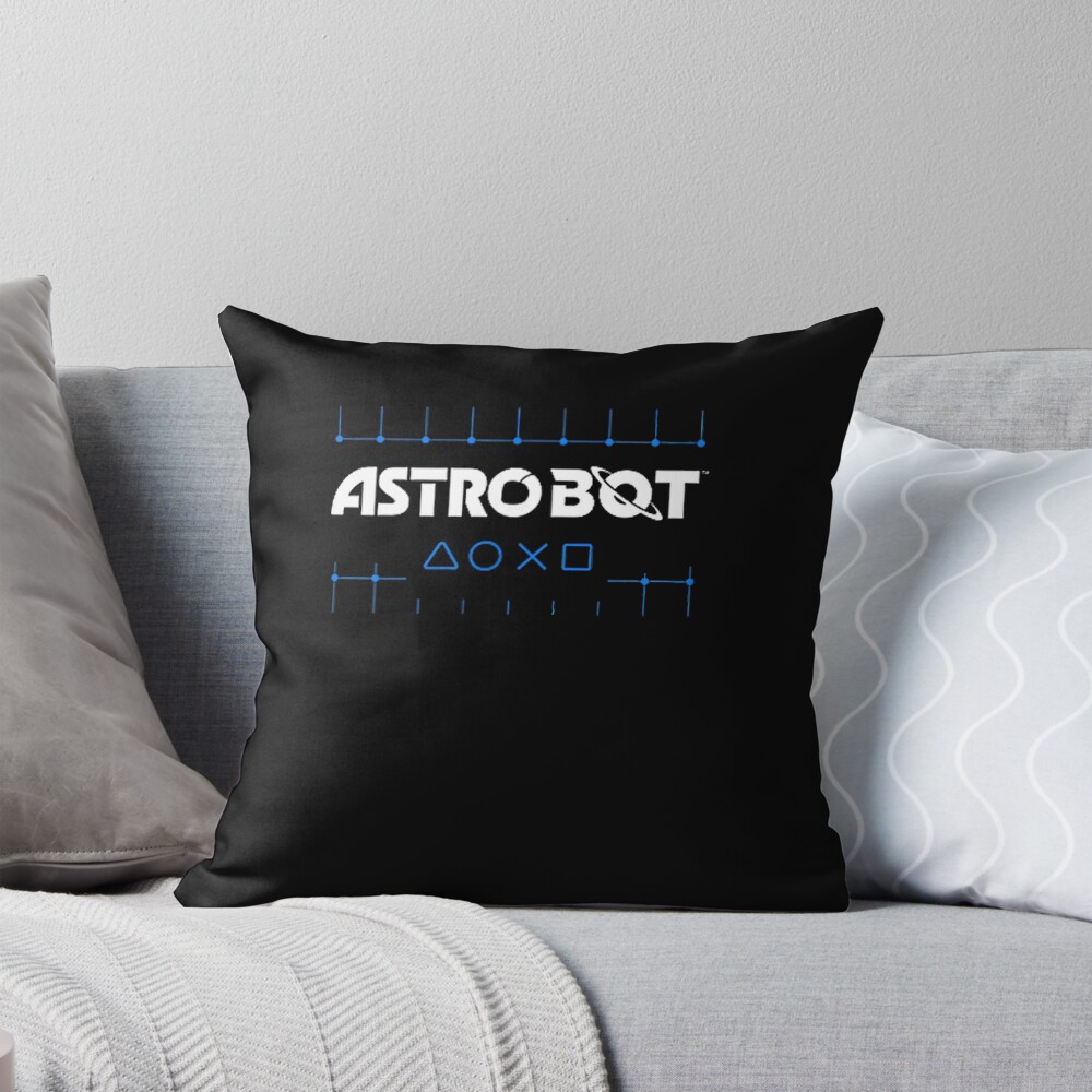 Astro Bot Neon Wave Poster Design Today Graphic Throw Pillow