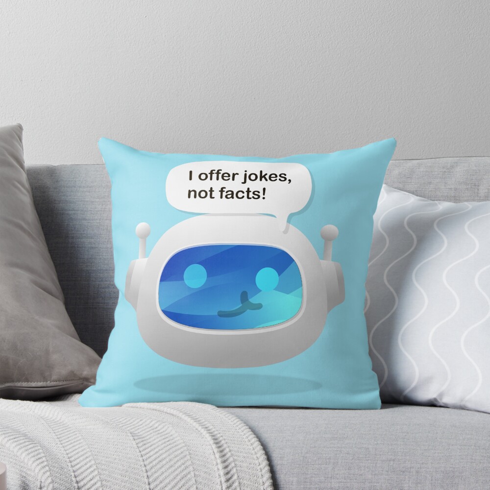 Astro Bot I Offer Jokes Not Facts Throw Pillow