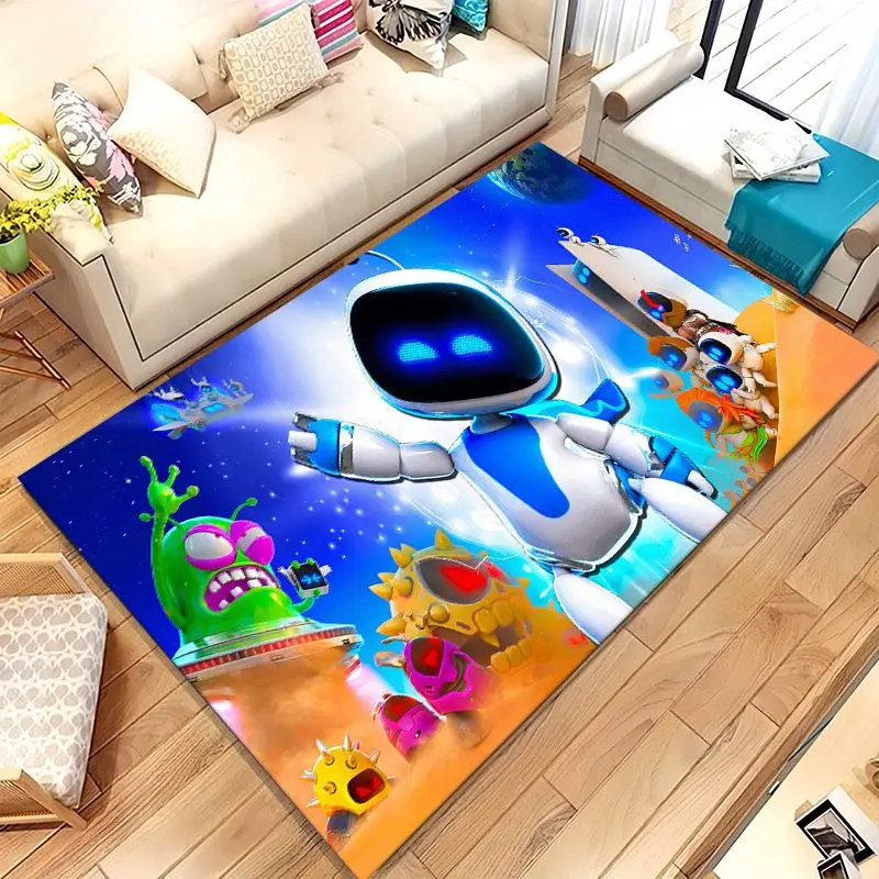 Adorable Astro Bot Cartoon Adventure Area Rug